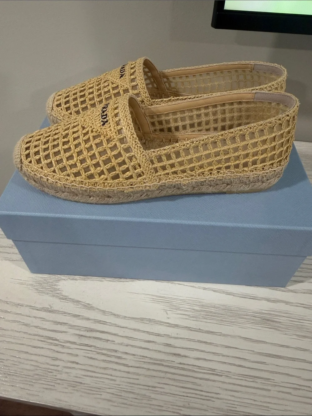 Prada woven espadrille